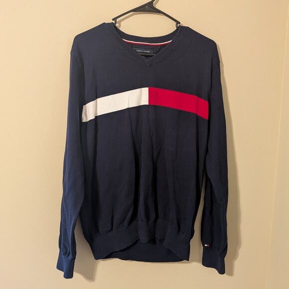 Tommy Hilfiger Other - Tommy Hilfiger Navy Blue Sweater With Logo Across Chest